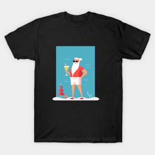 Funny Santa Tropical Christmas T-Shirt